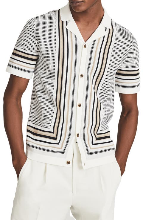 Appleton Stripe Short Sleeve Knit Button-Up Shirt
