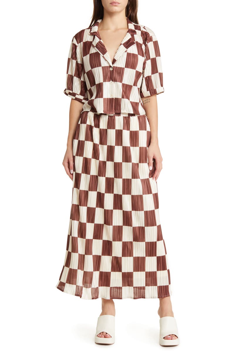 Dressed in Lala Est La Vie Plissé Top & Skirt Set, Main, color, 