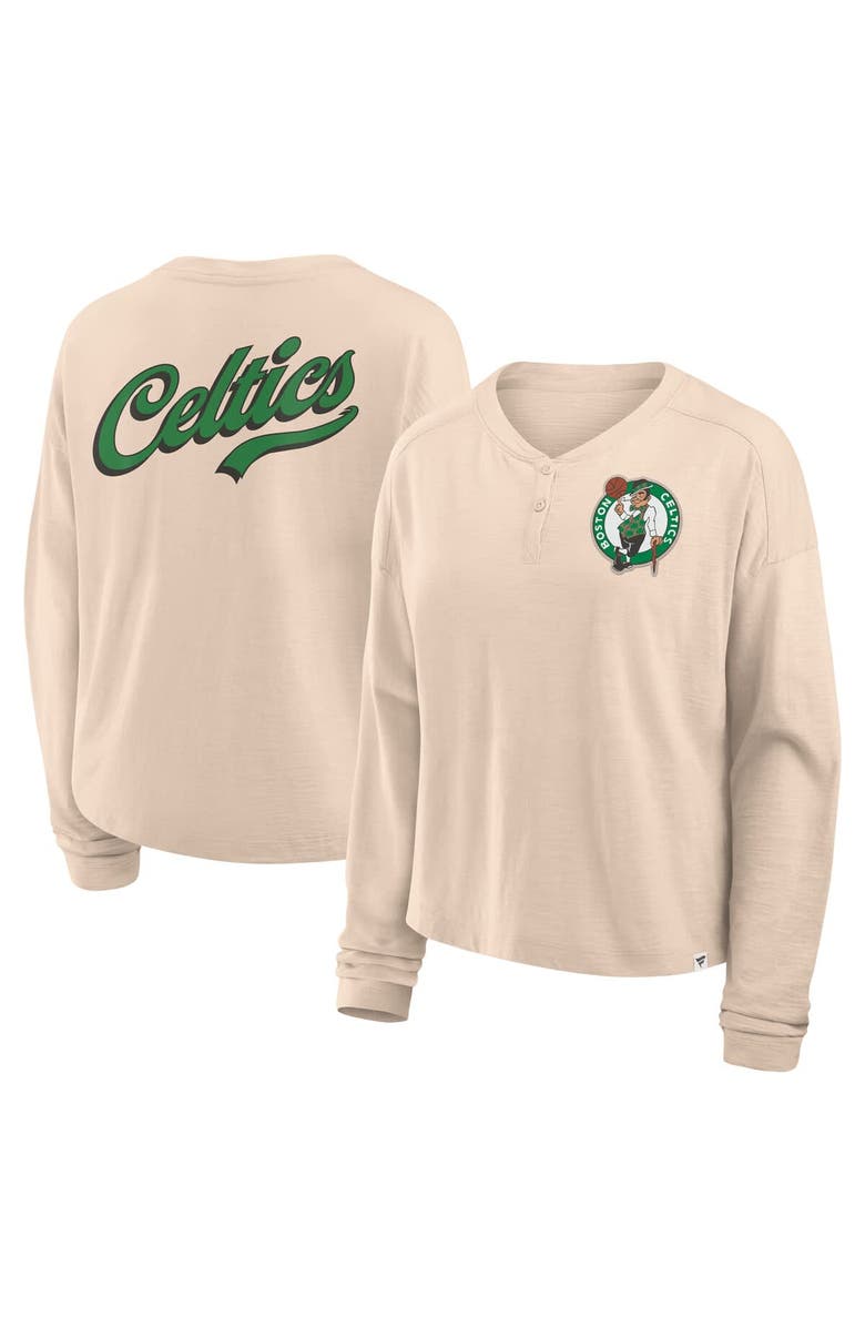 FANATICS Women's Fanatics Natural Boston Celtics Boxed Out Drop Fashion Long Sleeve T-Shirt, Main, color, Natural
