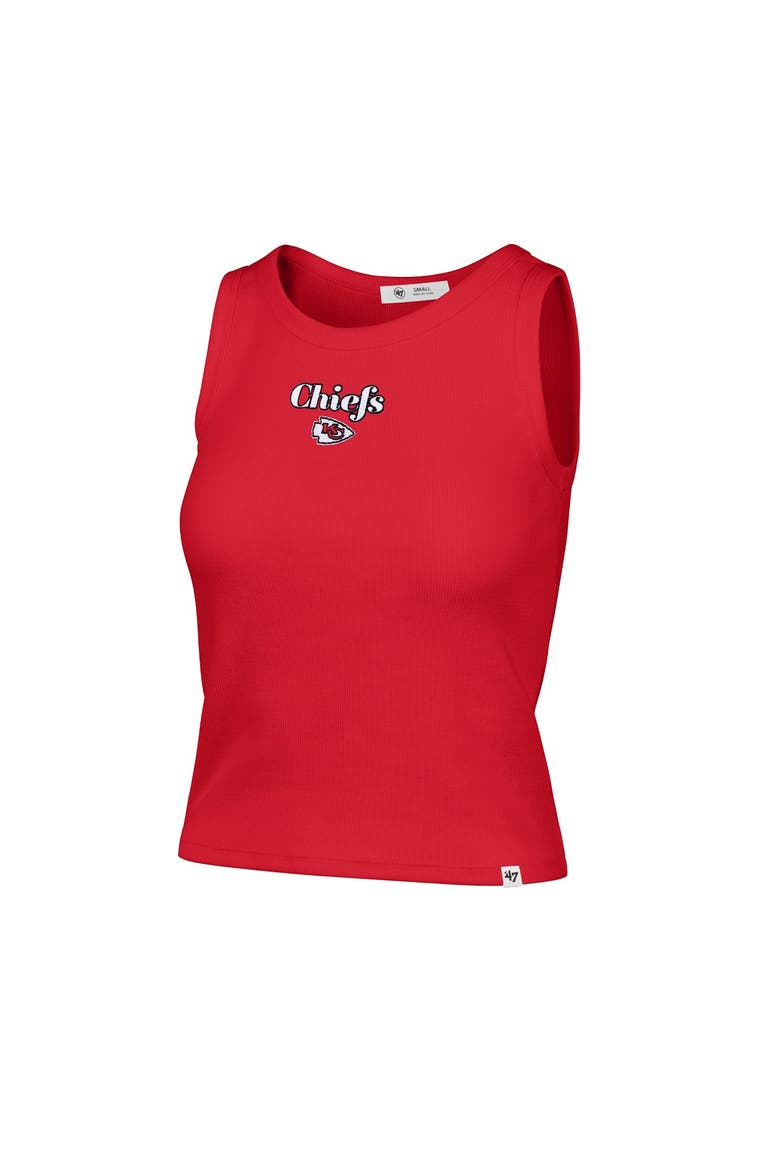 Women's '47  Red Kansas City Chiefs Cropped Straight Cut Ribbed Baby Tank Top, Alternate, color, Red