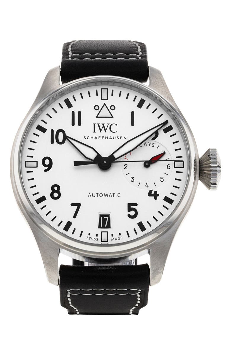 Watchfinder & Co. IWC Preowned 2021 Big Pilot's IW501014 Automatic Leather Strap Watch, 46.2mm, Main, color, Silver