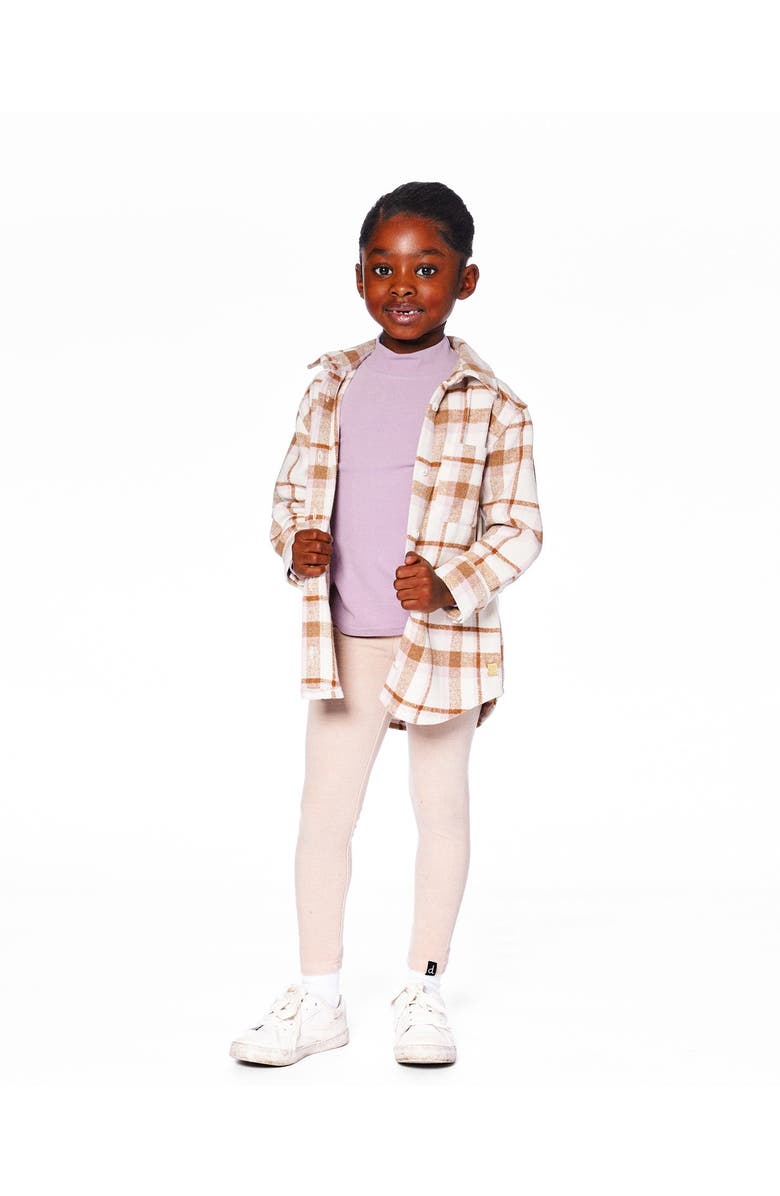 Deux par Deux Plaid Overshirt, Main, color, Off-White, Beige And Pink