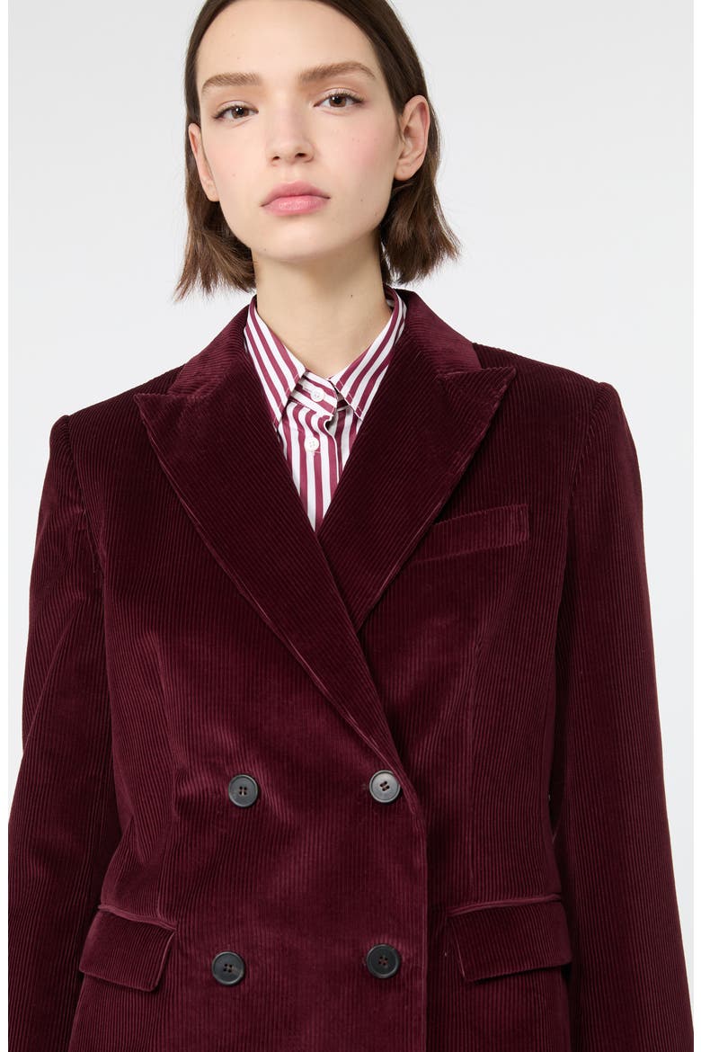 Double Breasted Corduroy Blazer, Alternate, color, BORDEAUX