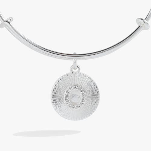 ALEX AND ANI ALEX AND ANI PAVE STARBURST TEXTURE INITIAL BANGLE BRACELET 