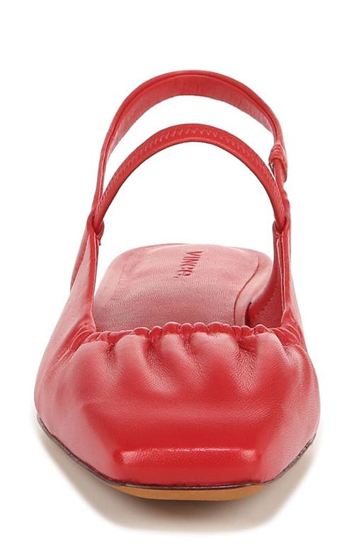 Vince Venice Leather Slingback Ballerina Flats In Red
