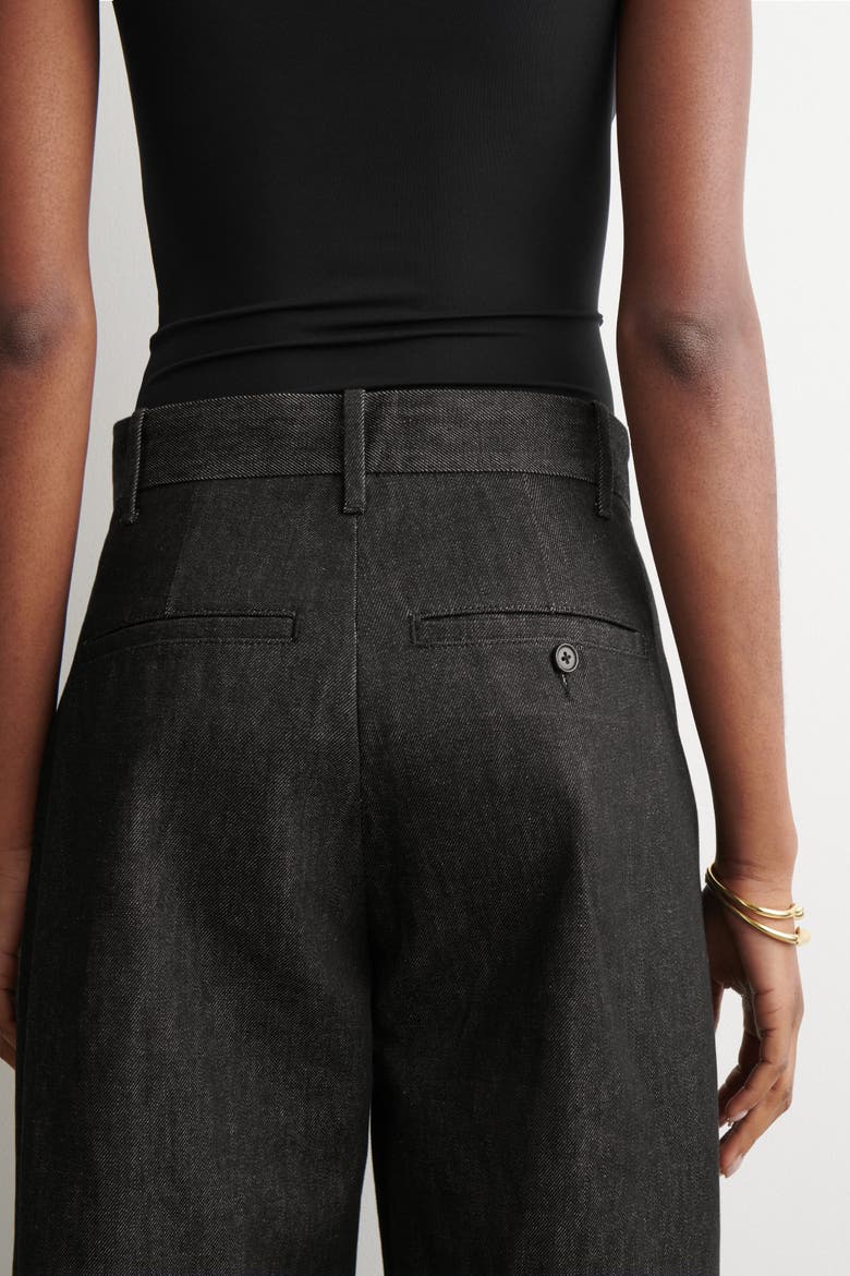 Relaxed-Fit Wide-Leg Denim Pants, Alternate, color, BLACK