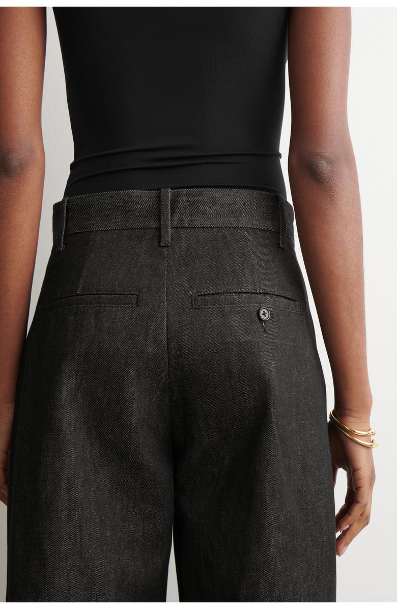 COS Relaxed-Fit Wide-Leg Denim Pants, Alternate, color, Black