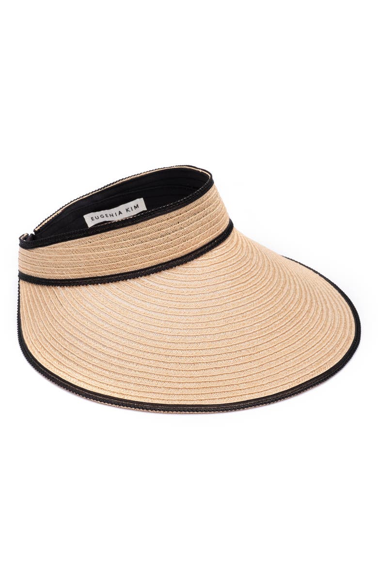 Eugenia Kim Trixie Packable Straw Visor, Main, color,