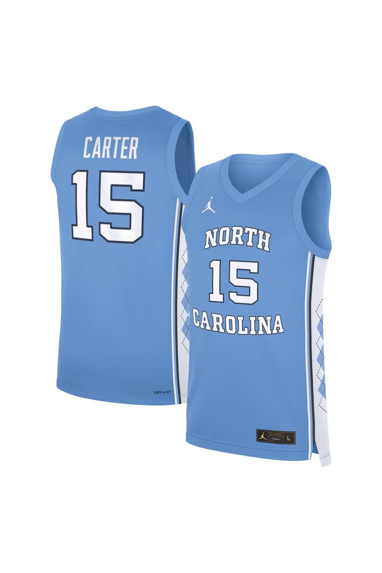Men's Jordan Brand Vince Carter Carolina Blue North Carolina Tar Heels Road Replica Basketball Jersey, Main, color, Light Blue