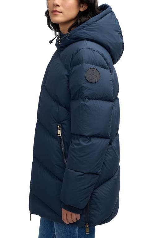Scotch & Soda Fallon Inverted Chevron Quilted Down Jacket In Blue