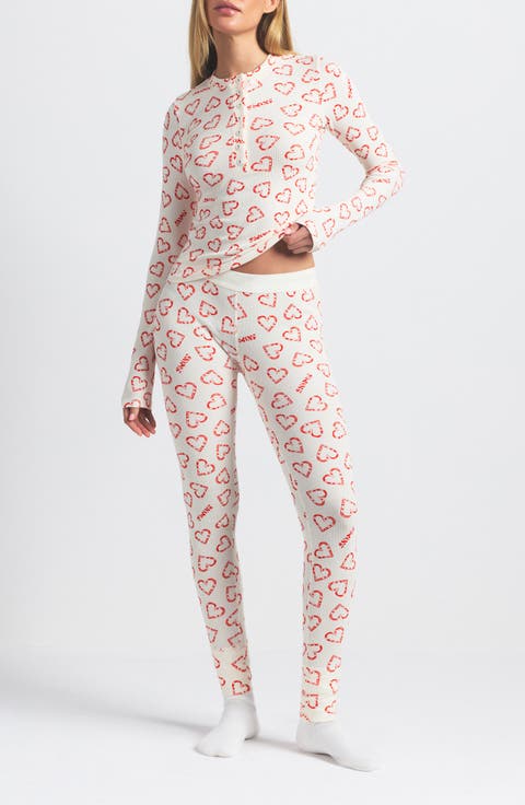 Cotton Rib Henley Pajamas (Regular & Plus)