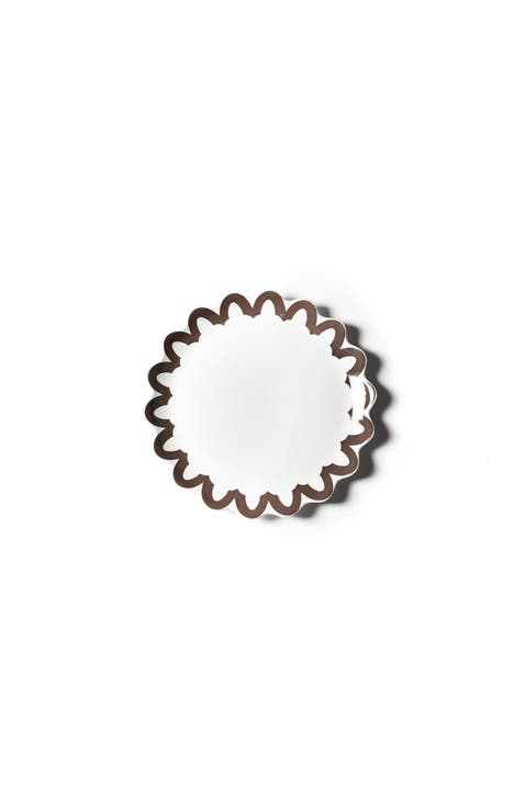 Russet Arabesque Trim Scallop Dinner Plate