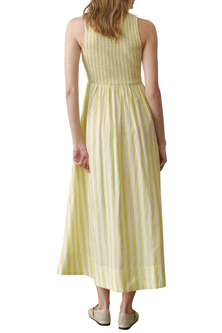 Darcy Smocked Poplin Maxi Dress, Alternate, color, LIME STRIPE