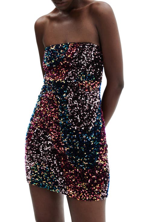 Sequin Strapless Minidress
