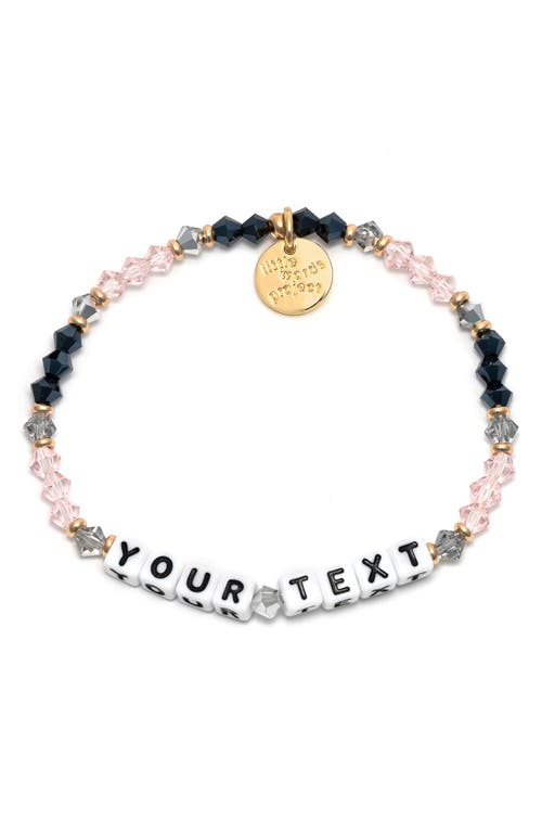 Little Words Project Belle Custom Beaded Stretch Bracelet in Pink Black  product