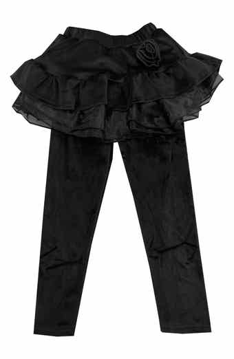 Kids' Stretch Velour Skirted Leggings