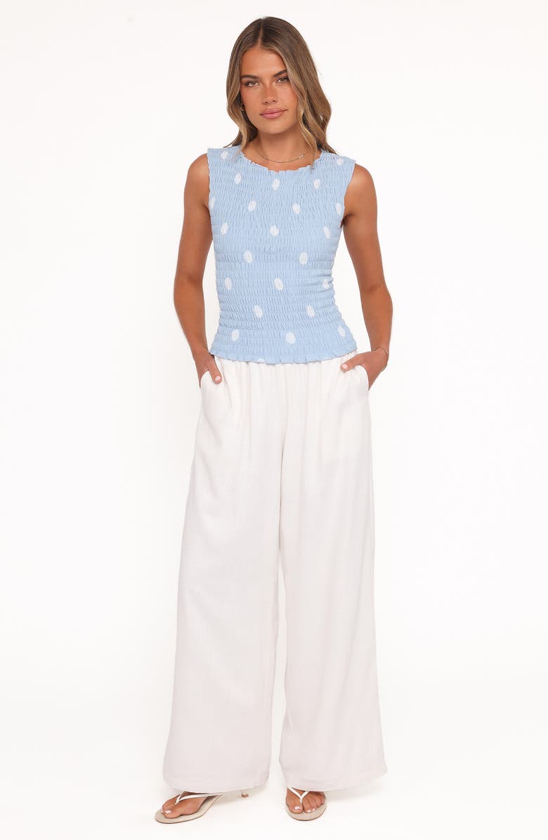 Petal & Pup Elowen High Rise Wide Leg Drawstring Pants, Alternate, color, White