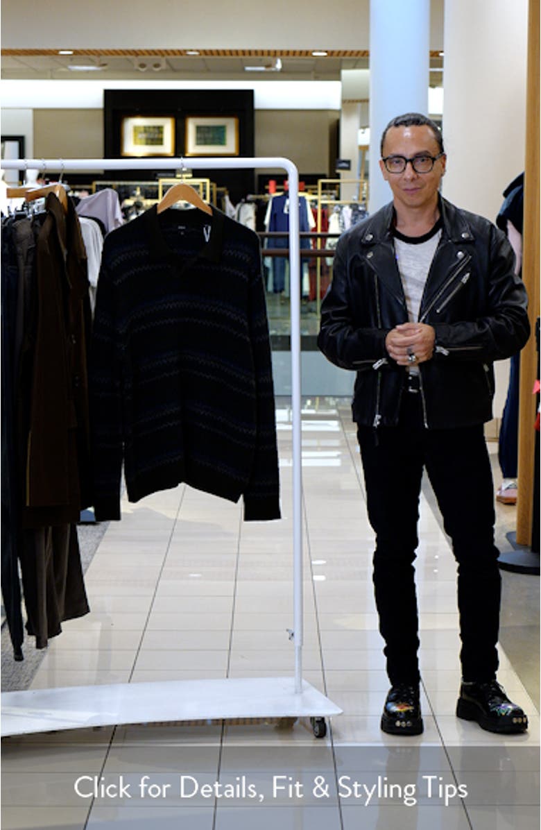 Fair Isle Wool & Cashmere Johnny Collar Polo Sweater, sales video thumbnail