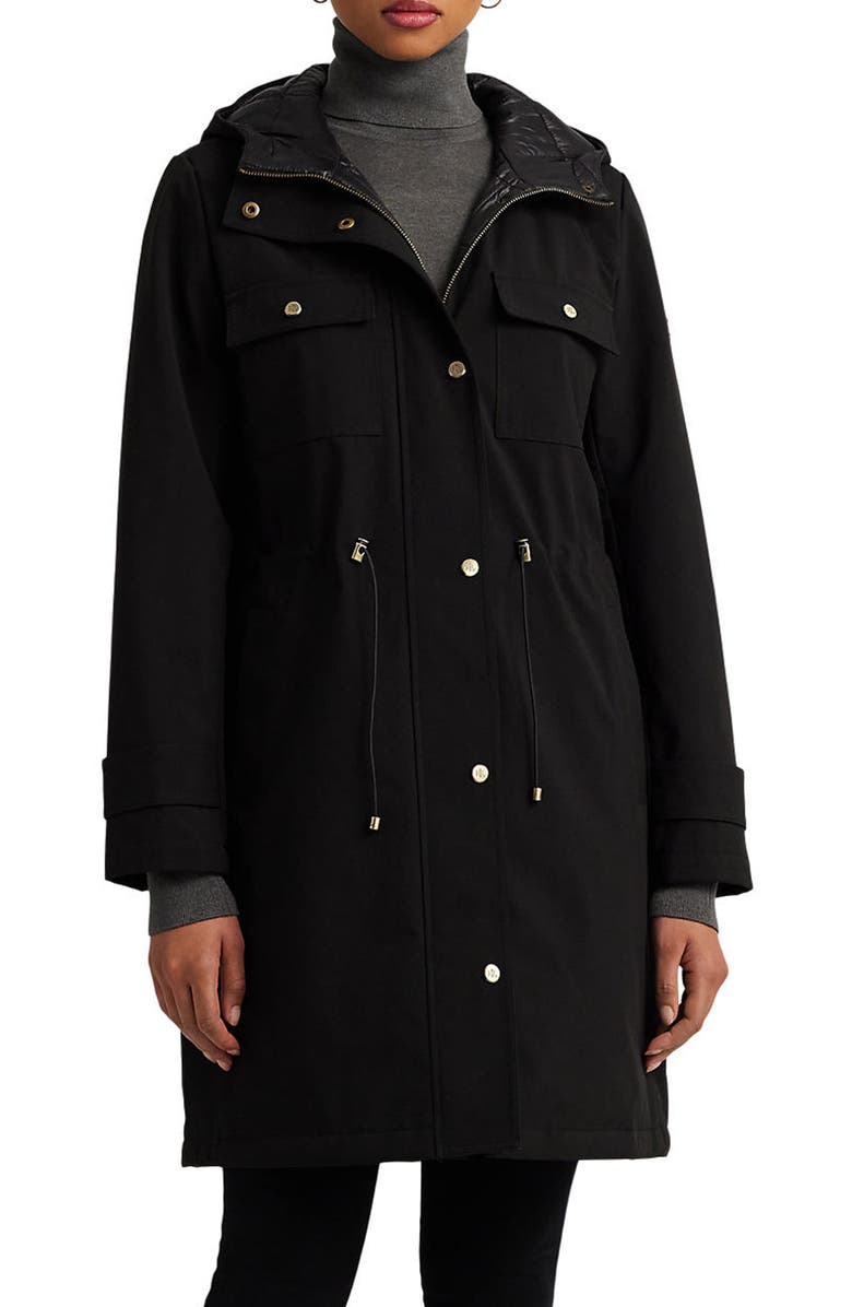 Lauren Ralph Lauren Hooded Water Resistant Rain Anorak, Main, color, 