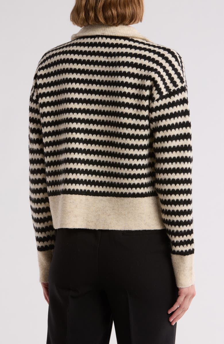 RDI Stripe Zip Front Crop Cardigan, Alternate, color, 