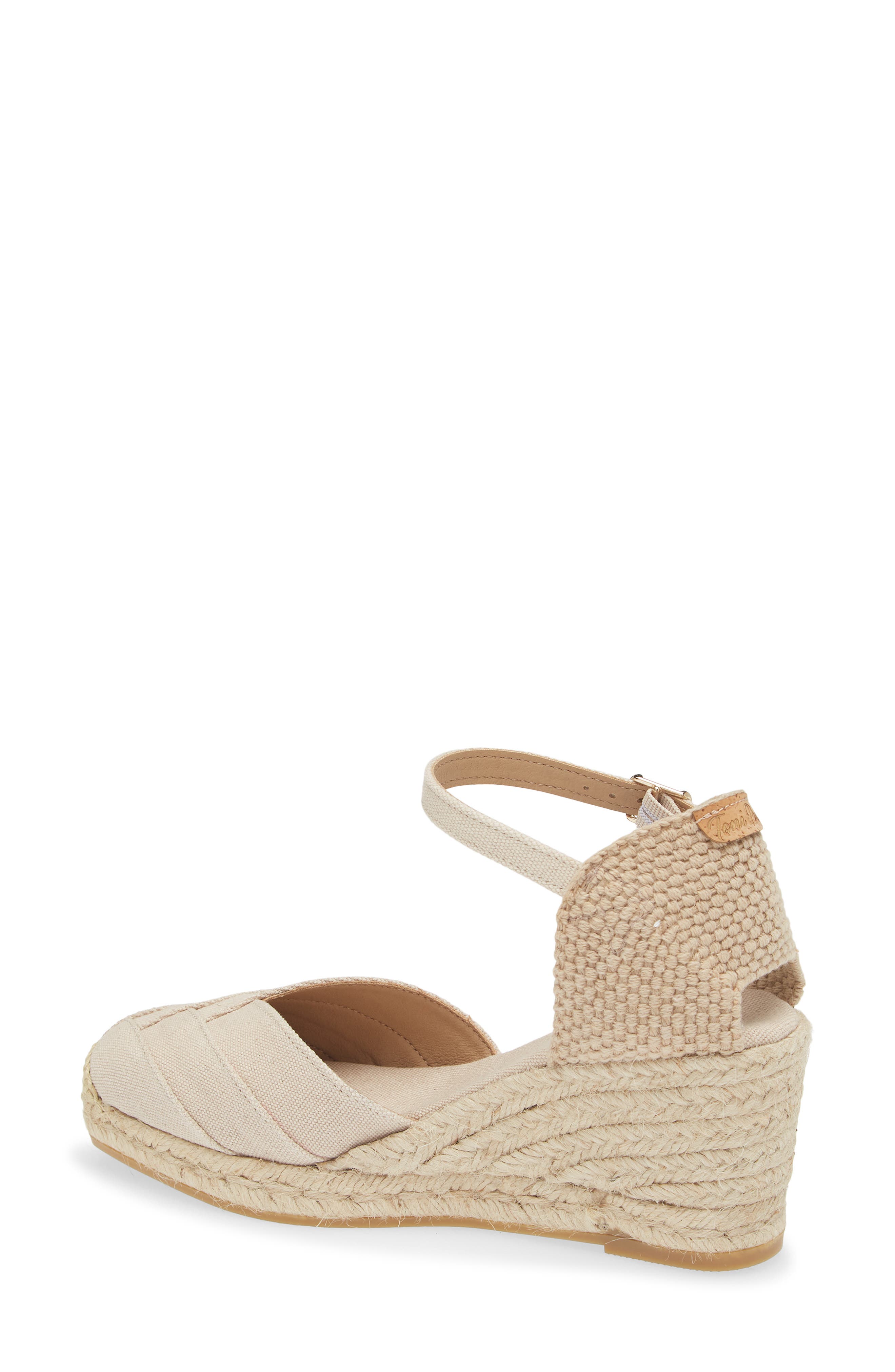 Toni Pons Clara Ankle Strap Espadrille Wedge, Alternate, color, Sand