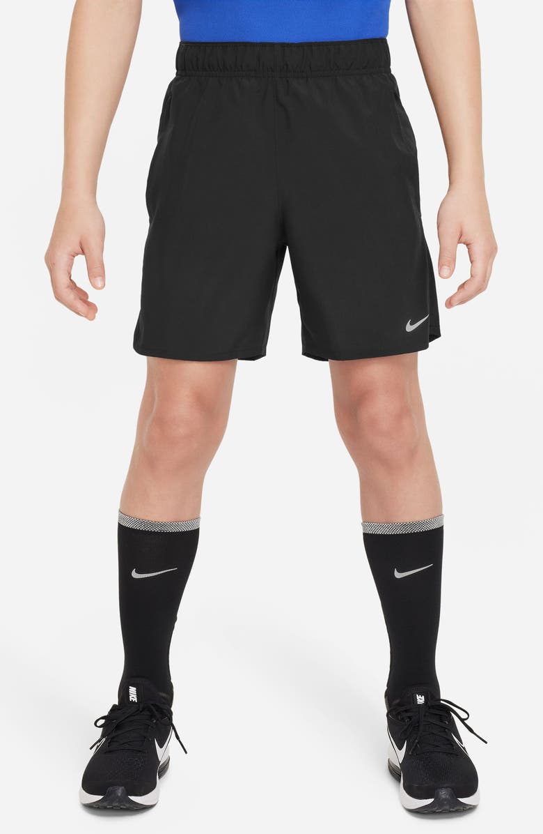 Nike Kids' Dri-FIT Training Shorts, Main, color, 010 Black/Blck/Reflective Silv