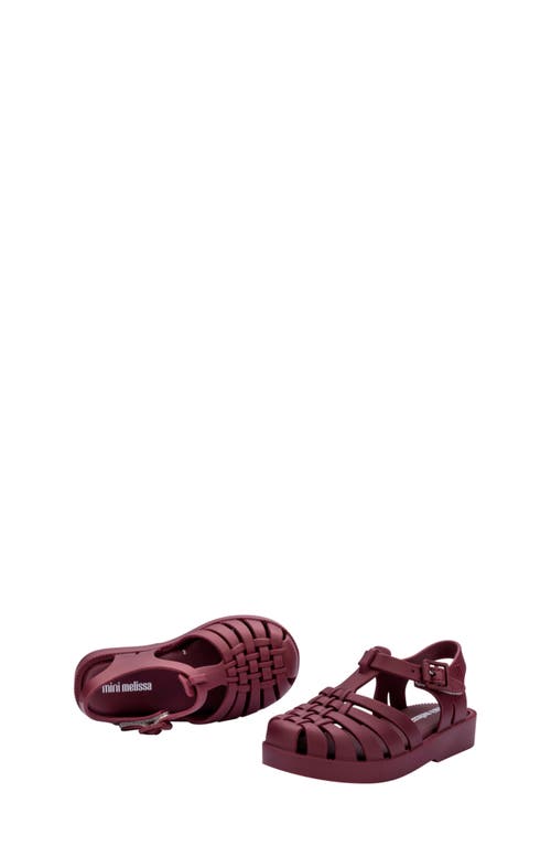 Mini Melissa Possession Jelly Sandal In Burgundy