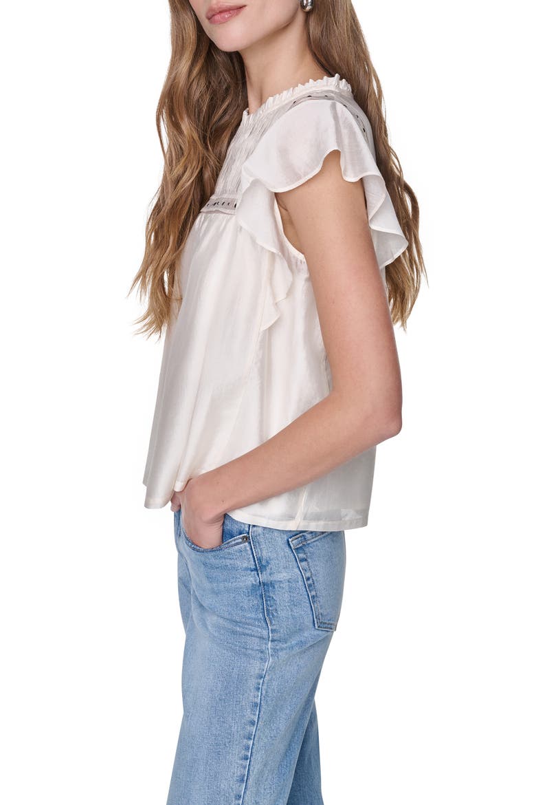 Studded Pintuck Top, Alternate, color, COCONUT