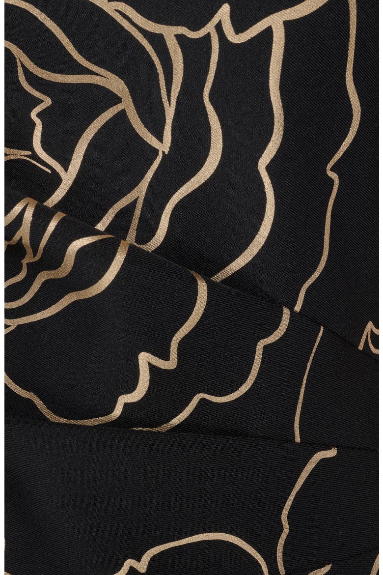 Metallic Floral Sheath Dress, Alternate, color, BLACK/ GOLD