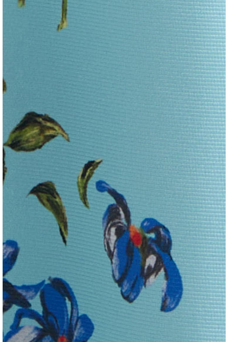Mara Magnolia Taffeta Faille Midi Dress, Alternate, color, MAGNOLIA PRINT - BLUE