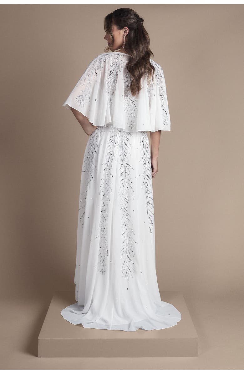 Coast Angel Sleeve Maxi Wedding Dress, Alternate, color, Ivory