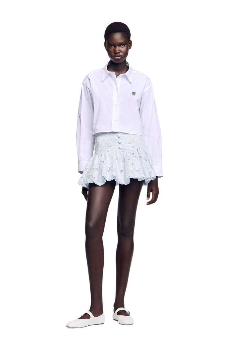 SANDRO Short guipure skirt, Alternate, color, Sky Blue