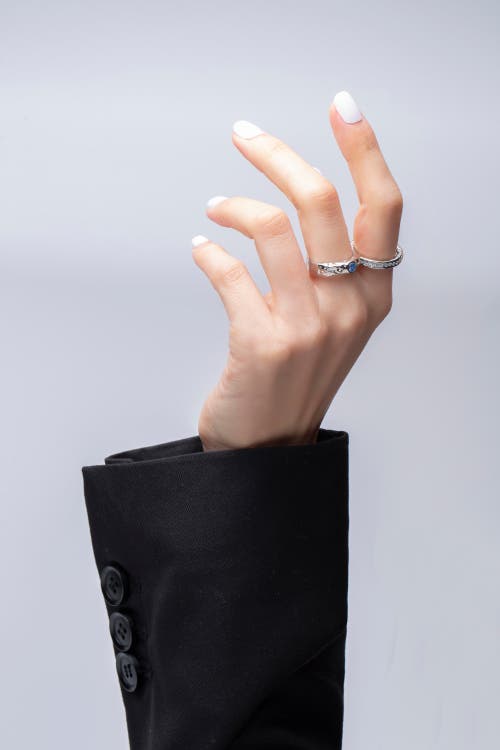 Classicharms Sylvie Cubic Zirconia Molten Stackable Ring In Metallic