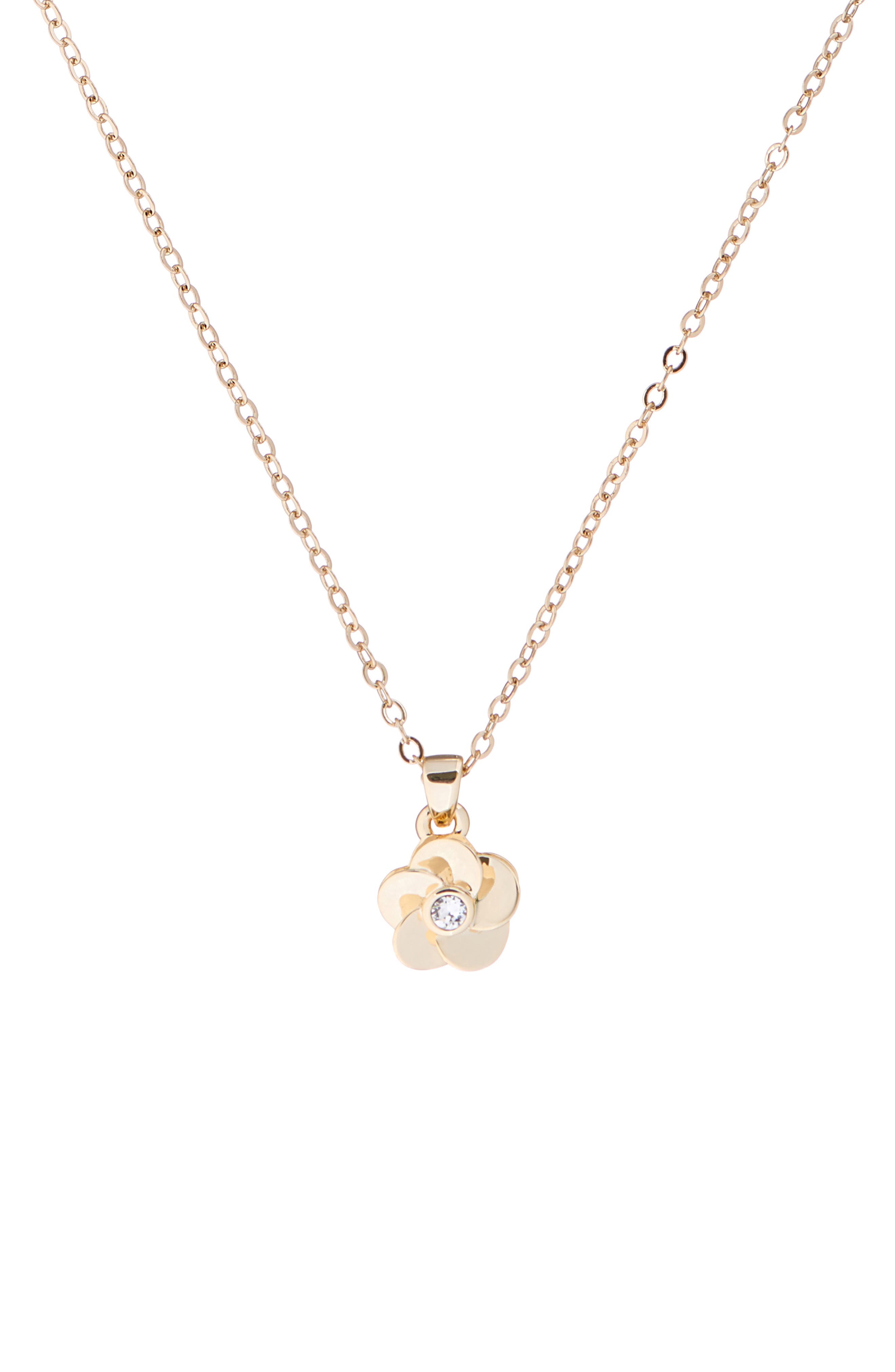 Parnela Polished Flower Pendant Necklace