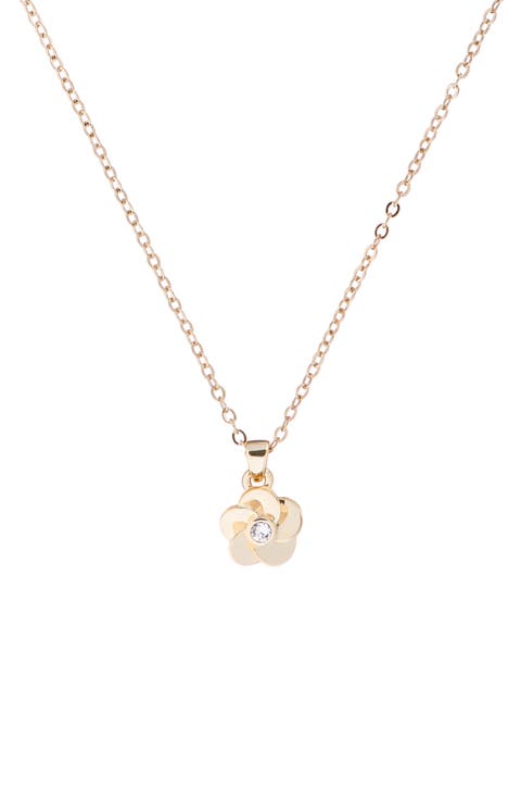 Parnela Polished Flower Pendant Necklace
