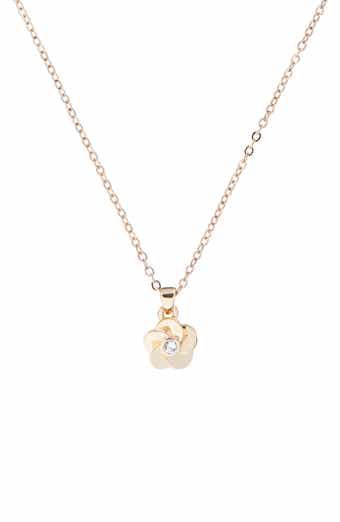 Parnela Polished Flower Pendant Necklace