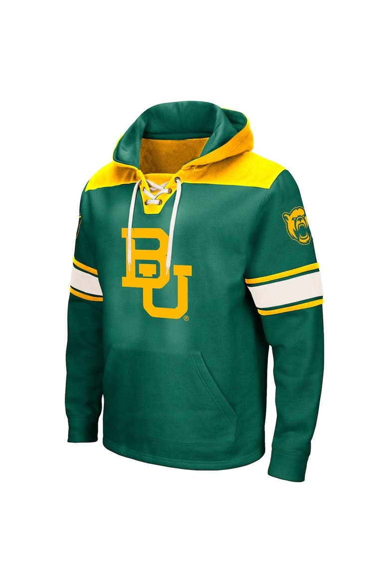 Men's Colosseum Green Baylor Bears 2.0 Lace-Up Pullover Hoodie, Alternate, color, Green