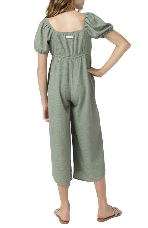 O'neill Kids' Ariah Wide Leg Crop Jumpsuit In Green