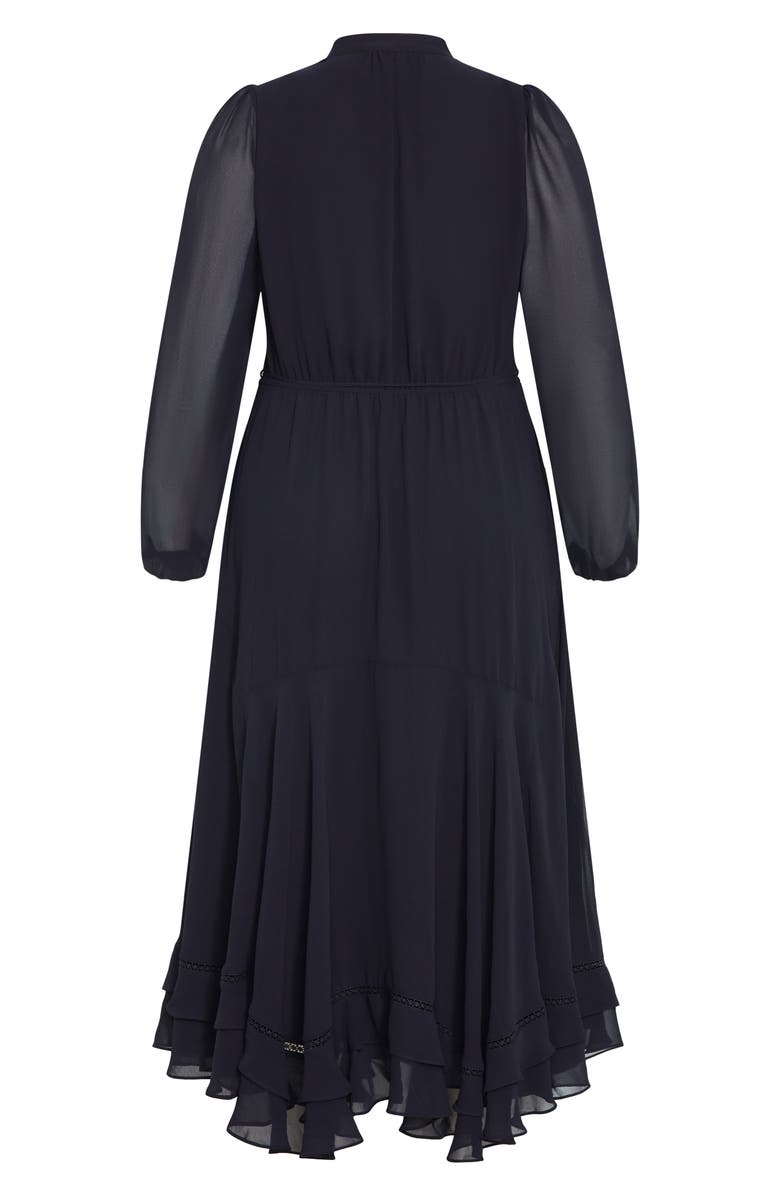 City Chic Yasmin Long Sleeve Maxi Dress, Alternate, color, Navy