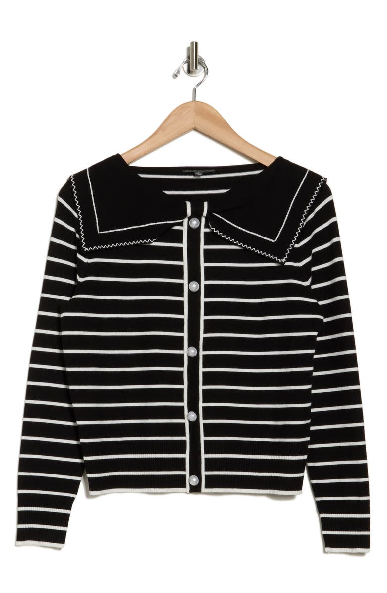 Adrianna Papell Stripe Bow Cardigan, Alternate, color, 