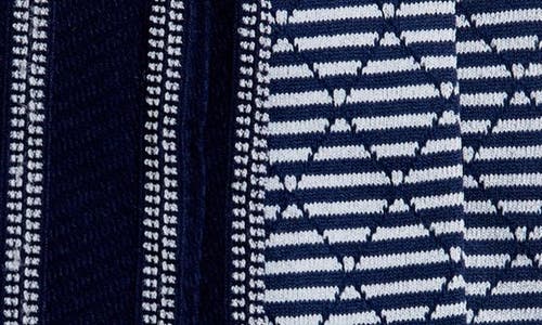 Shop Oroblu Assorted 2-pack Fine Motifs Ankle Socks In Marine