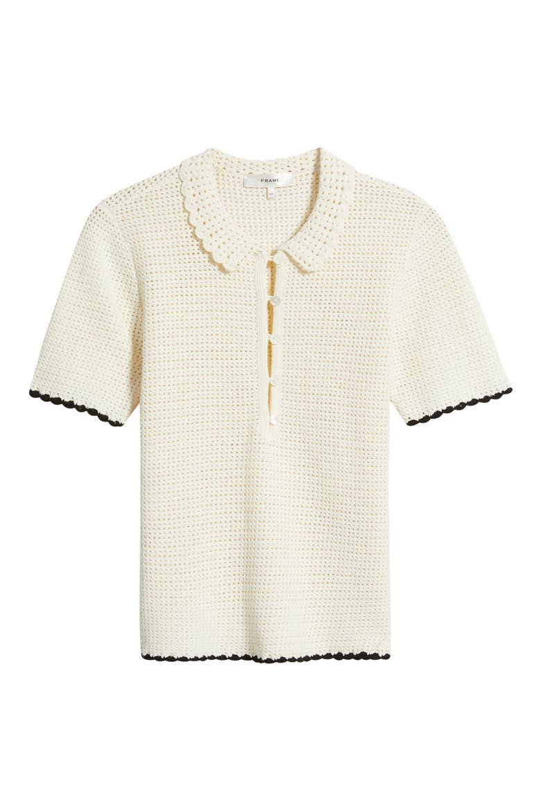 The Daybreak Open Stitch Polo Sweater, Alternate, color, CREAM MULTI