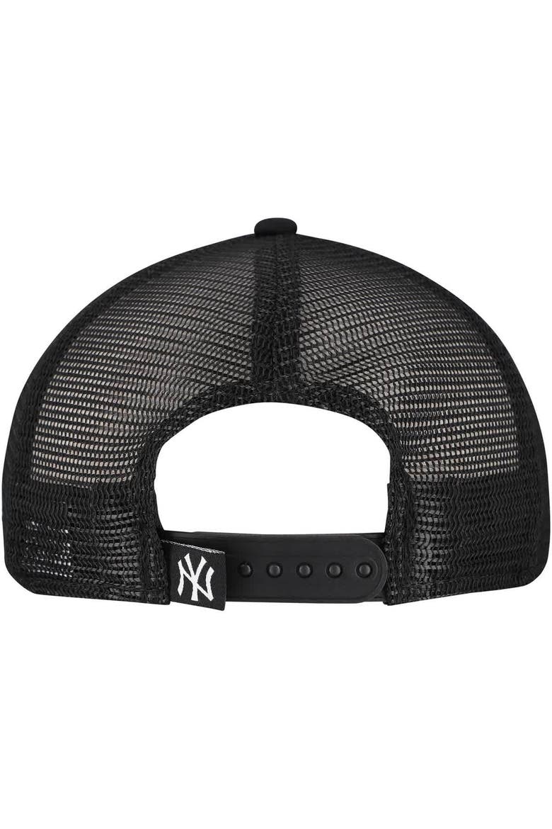 Men's New Era Black New York Yankees Retro Bold A-Frame Trucker 9FORTY Adjustable Hat, Alternate, color, Black