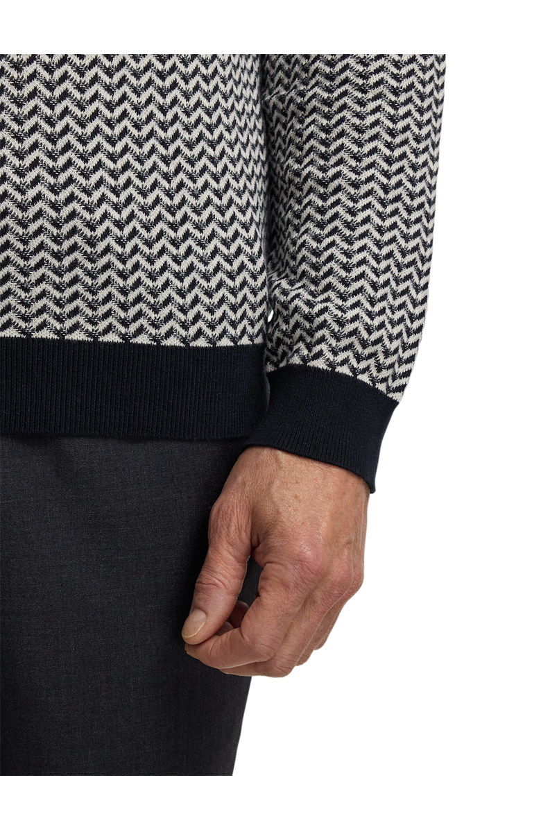 Paul Fredrick Cotton Three-button Polo, Alternate, color, Black/Ivory