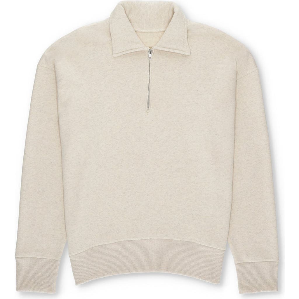 Fortela Idaho Cotton 3/4 Zip Sweatshirt In Neutral