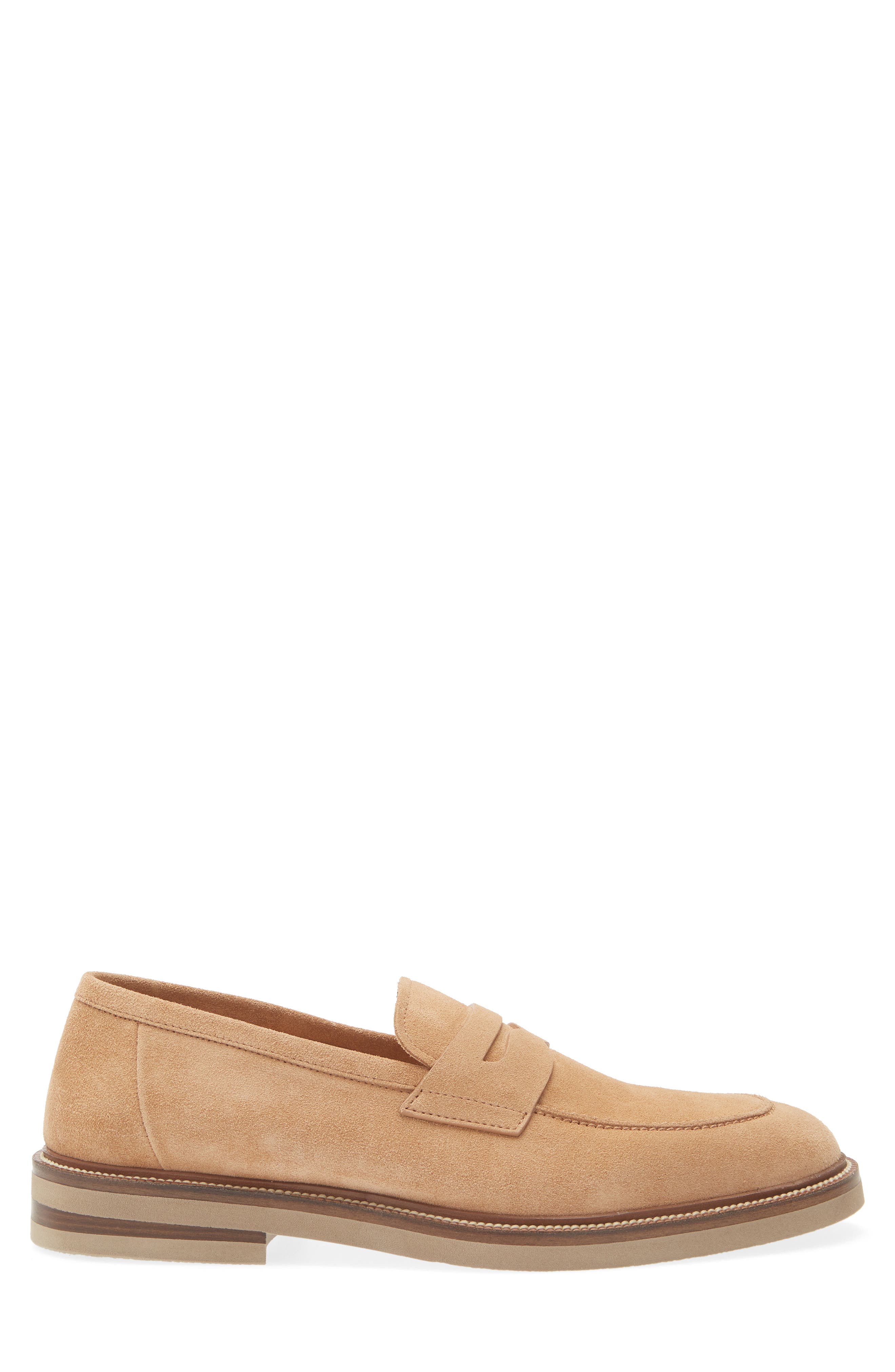 Suede Penny Loafer, Alternate, color, C7962 LIGHT BROWN