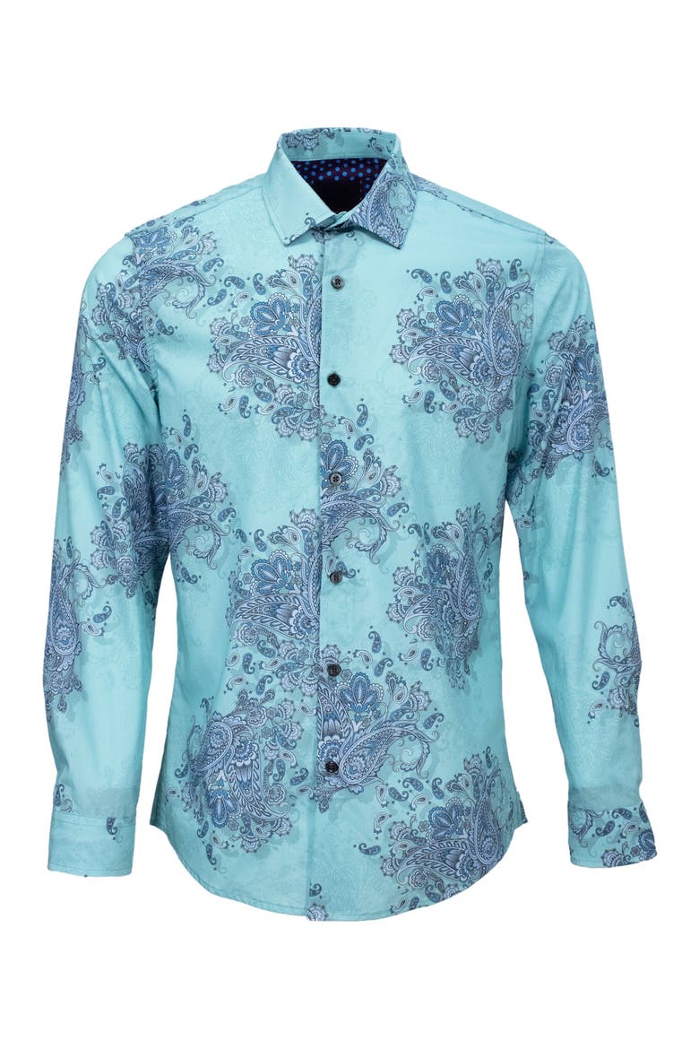 Norman Button-Up Shirt, Alternate, color, Random Paisley Mint
