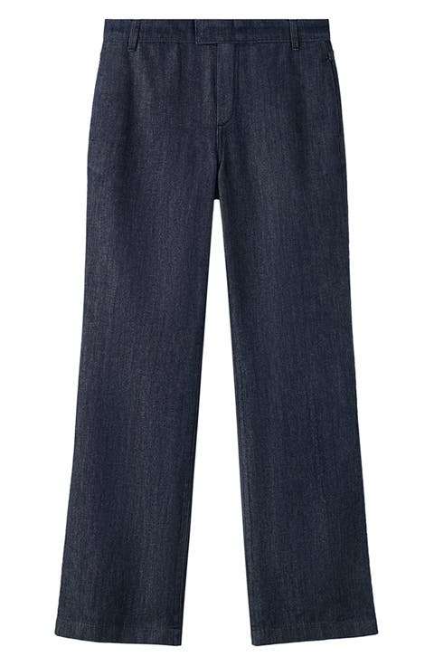 Mid Rise Straight Leg Jeans