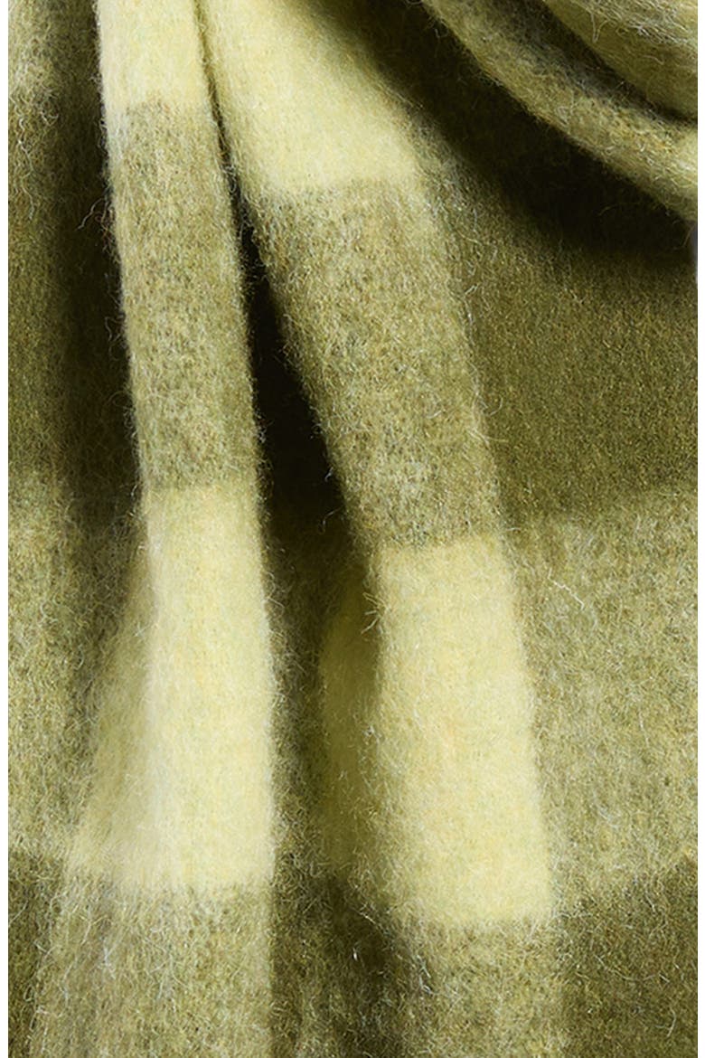 Checkered Brushed Scarf, Alternate, color, OLIVE- GREEN