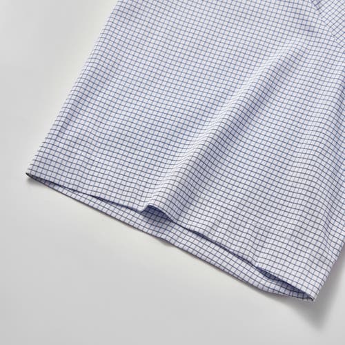 Regent Row Big And Tall Stanton Shirt Polo In White-blue-microcheck